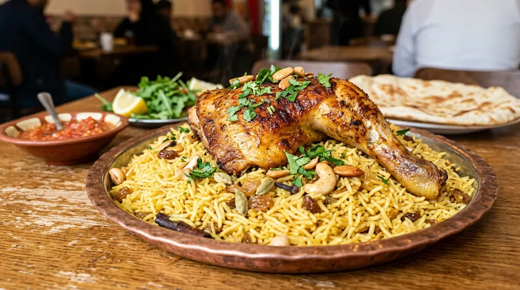 Roasted chicken Mandi platter prepared for a private event